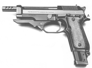 Beretta Full Auto Pistol model 93R - safety lever