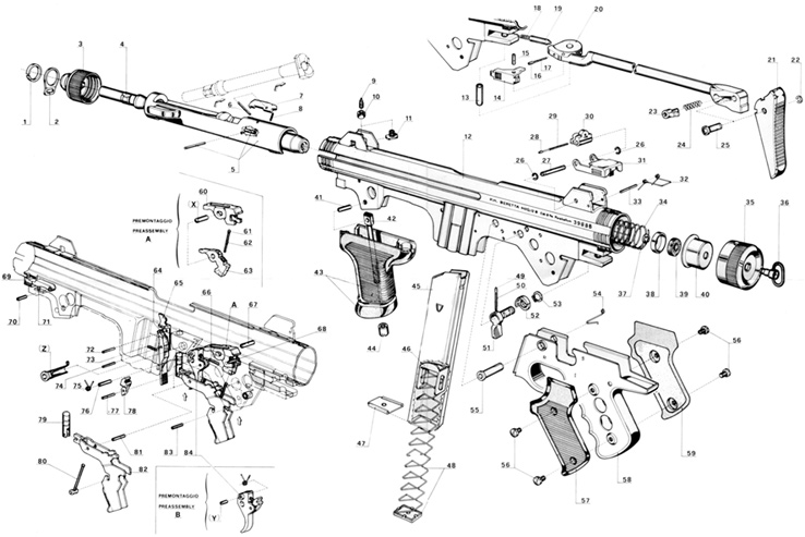 Beretta PM 12S spare parts list