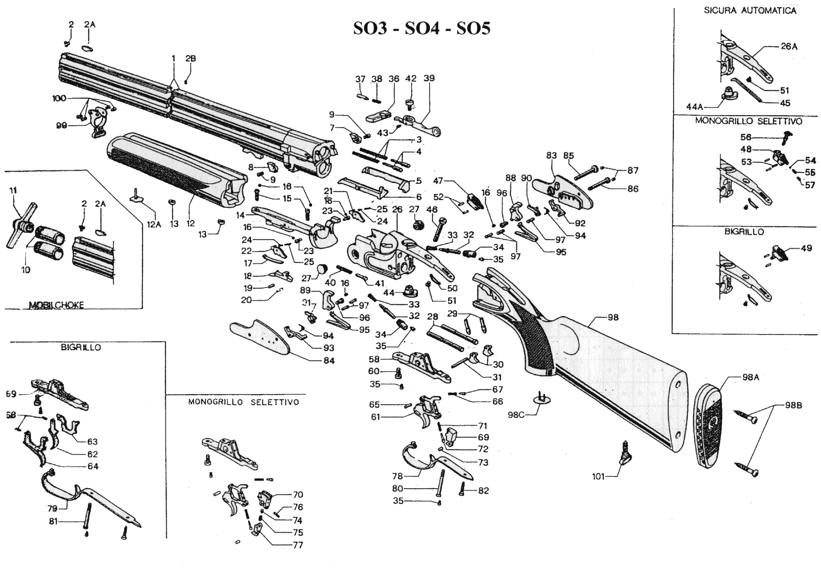 P. Beretta mod. SO2 - SO3 - SO4