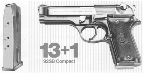 Beretta pistol Model 92SB compact