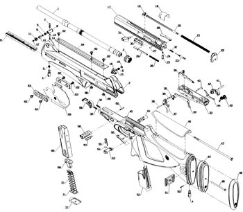 Beretta Carbine CX4 spare parts drawing